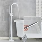 Casa si Gradina - Sanitare - Lavoar baie si accesorii - Baterii sanitare - Baterie cada Free standing, Blackswan, Tip M12, model alb, dimensiune 112 cm - Infinity.ro