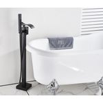 Casa si Gradina - Sanitare - Lavoar baie si accesorii - Baterii sanitare - Baterie cada Free standing, Blackswan, Tip Cascada M53, model negru mat, dimensiune 104 cm - Infinity.ro