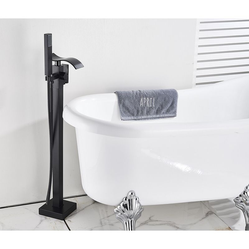 Casa si Gradina - Sanitare - Lavoar baie si accesorii - Baterii sanitare - Baterie cada Free standing, Blackswan, Tip Cascada M53, model negru mat, dimensiune 104 cm - Infinity.ro