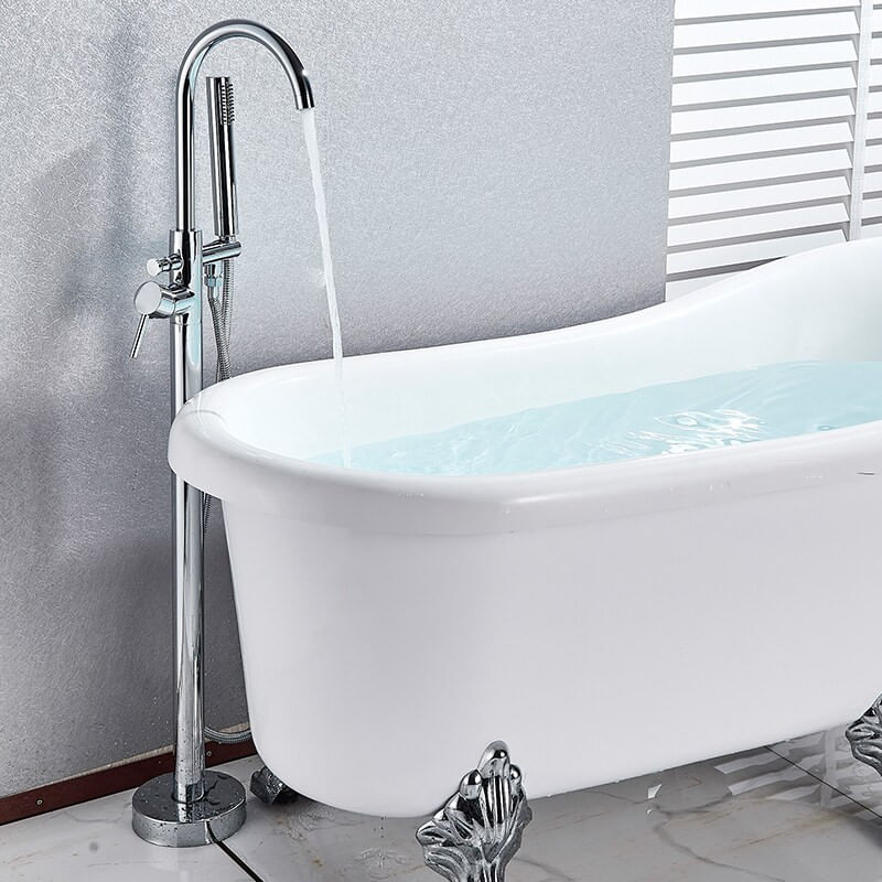 Casa si Gradina - Sanitare - Lavoar baie si accesorii - Baterii sanitare - Baterie cada Free standing, Blackswan, Tip M49, model crom lucios, dimensiune 110 cm - Infinity.ro