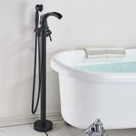 Casa si Gradina - Sanitare - Lavoar baie si accesorii - Baterii sanitare - Baterie cada Free standing, Blackswan, Tip Cascada M55, model negru mat, dimensiune 96 cm - Infinity.ro