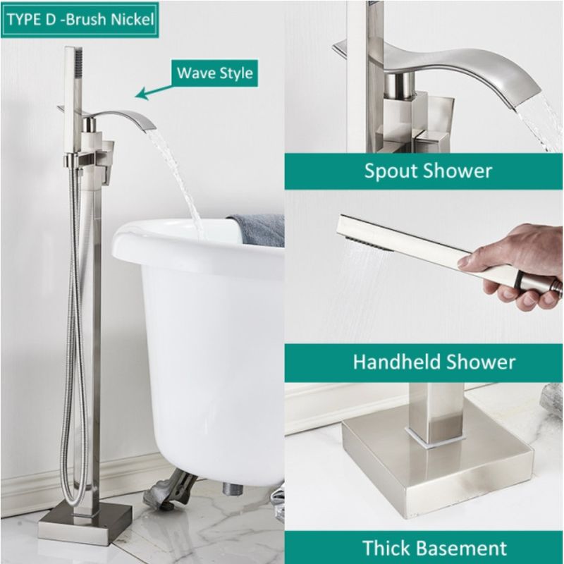 Casa si Gradina - Sanitare - Lavoar baie si accesorii - Baterii sanitare - Baterie cada Free standing, Blackswan, Tip M5.2, model nichel, dimensiune 98 cm - Infinity.ro