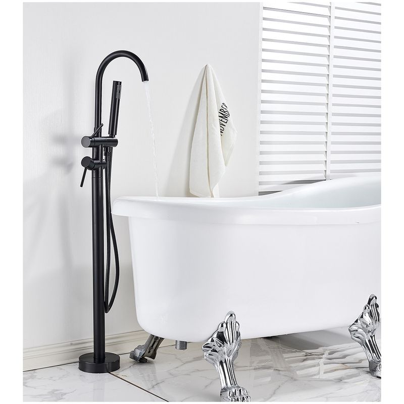 Casa si Gradina - Sanitare - Lavoar baie si accesorii - Baterii sanitare - Baterie cada Free standing, Blackswan, Tip M50, model negru mat, dimensiune 117 cm - Infinity.ro