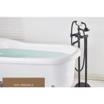 Casa si Gradina - Sanitare - Lavoar baie si accesorii - Baterii sanitare - Baterie cada Free standing, Blackswan, Tip M36 ceramica, model negru antichizat, dimensiune 94 cm - Infinity.ro