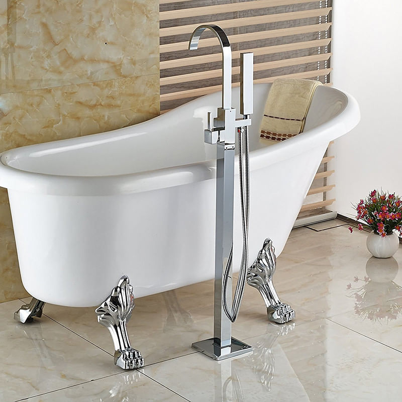 Casa si Gradina - Sanitare - Lavoar baie si accesorii - Baterii sanitare - Baterie cada Free standing, Blackswan, Tip M19, model crom lucios, dimensiune 110 cm - Infinity.ro
