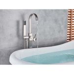 Casa si Gradina - Sanitare - Lavoar baie si accesorii - Baterii sanitare - Baterie cada Free standing, Blackswan, Tip M20, model nichel mat, dimensiune 110 cm - Infinity.ro
