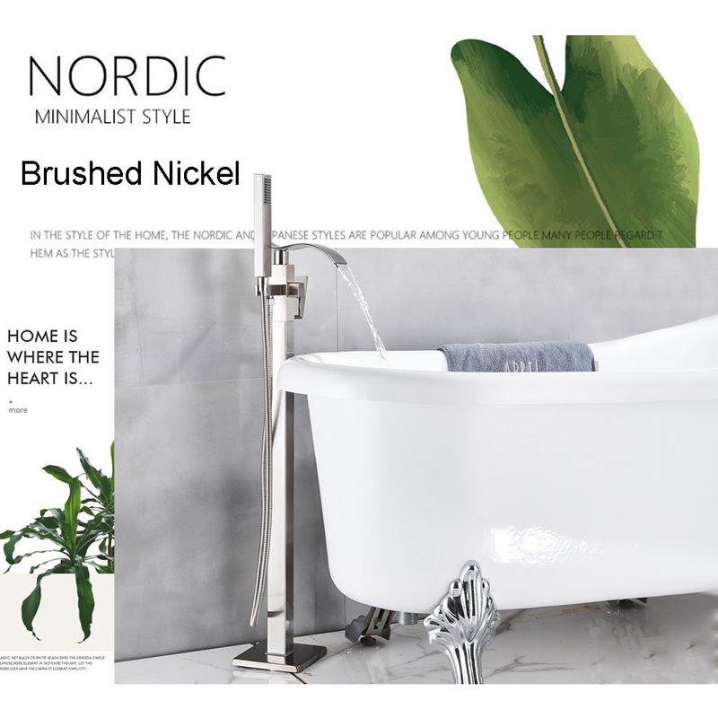 Casa si Gradina - Sanitare - Lavoar baie si accesorii - Baterii sanitare - Baterie cada Free standing, Blackswan, Tip M5.2, model nichel, dimensiune 98 cm - Infinity.ro