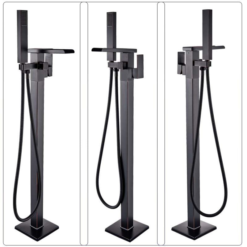 Casa si Gradina - Sanitare - Lavoar baie si accesorii - Baterii sanitare - Baterie cada Free standing, Blackswan, Tip Cascada M35, model negru antichizat, dimensiune 98 cm - Infinity.ro