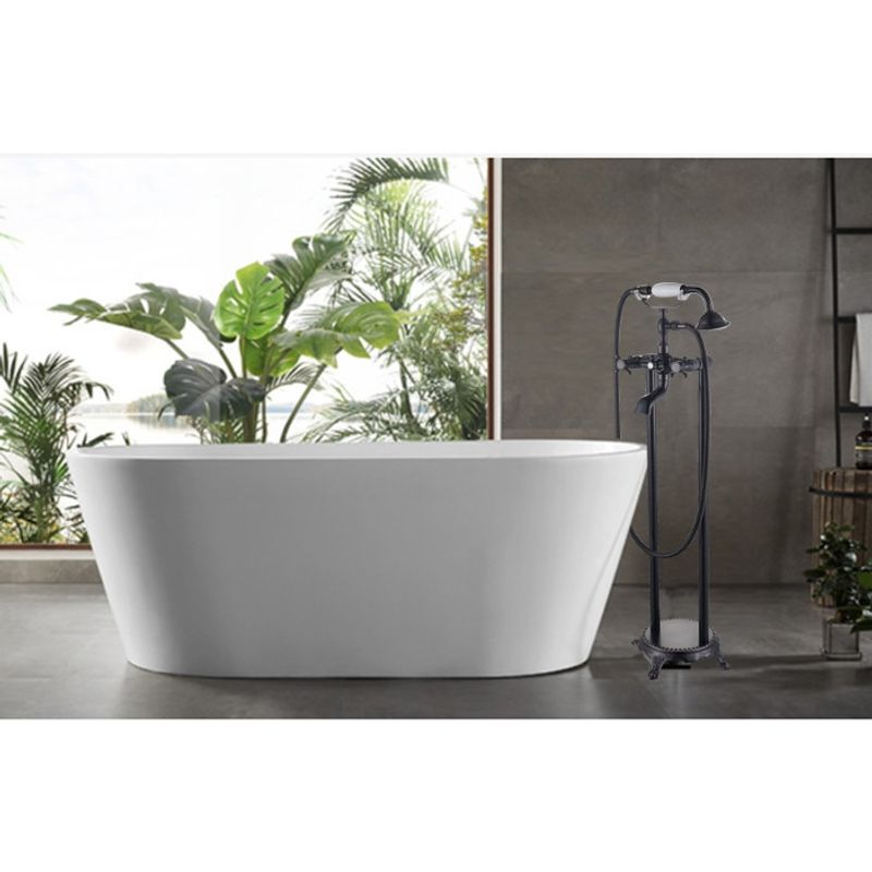 Casa si Gradina - Sanitare - Lavoar baie si accesorii - Baterii sanitare - Baterie cada Free standing, Blackswan, Tip M36 ceramica, model negru antichizat, dimensiune 94 cm - Infinity.ro