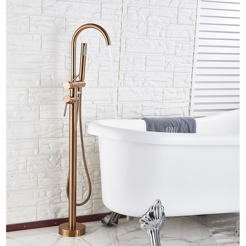 Casa si Gradina - Sanitare - Lavoar baie si accesorii - Baterii sanitare - Baterie cada Free standing, Blackswan, Tip M51.2, model rose gold, dimensiune 118 cm - Infinity.ro
