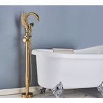 Casa si Gradina - Sanitare - Lavoar baie si accesorii - Baterii sanitare - Baterie cada Free standing, Blackswan, Tip M27, model auriu, dimensiune 110 cm - Infinity.ro