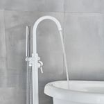 Casa si Gradina - Sanitare - Lavoar baie si accesorii - Baterii sanitare - Baterie cada Free standing, Blackswan, Tip M12, model alb, dimensiune 112 cm - Infinity.ro