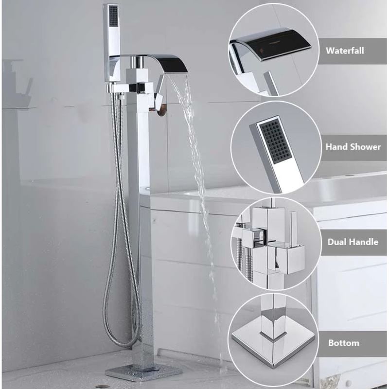 Casa si Gradina - Sanitare - Lavoar baie si accesorii - Baterii sanitare - Baterie cada Free standing, Blackswan, Tip M84, model crom lucios, dimensiune 100 cm - Infinity.ro