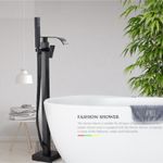 Casa si Gradina - Sanitare - Lavoar baie si accesorii - Baterii sanitare - Baterie cada Free standing, Blackswan, Tip Cascada M52, model negru mat, dimensiune 100 cm - Infinity.ro