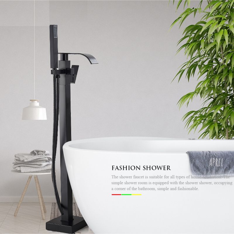 Casa si Gradina - Sanitare - Lavoar baie si accesorii - Baterii sanitare - Baterie cada Free standing, Blackswan, Tip Cascada M52, model negru mat, dimensiune 100 cm - Infinity.ro