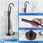 Casa si Gradina - Sanitare - Lavoar baie si accesorii - Baterii sanitare - Baterie cada Free standing, Blackswan, Tip M50, model negru mat, dimensiune 117 cm - Infinity.ro