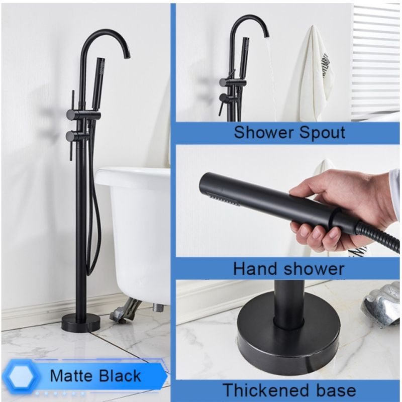 Casa si Gradina - Sanitare - Lavoar baie si accesorii - Baterii sanitare - Baterie cada Free standing, Blackswan, Tip M50, model negru mat, dimensiune 117 cm - Infinity.ro