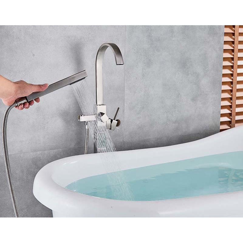 Casa si Gradina - Sanitare - Lavoar baie si accesorii - Baterii sanitare - Baterie cada Free standing, Blackswan, Tip M20, model nichel mat, dimensiune 110 cm - Infinity.ro