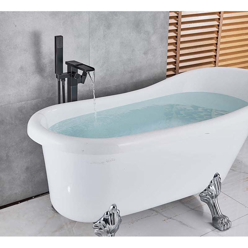Casa si Gradina - Sanitare - Lavoar baie si accesorii - Baterii sanitare - Baterie cada Free standing, Blackswan, Tip Cascada M35, model negru antichizat, dimensiune 98 cm - Infinity.ro