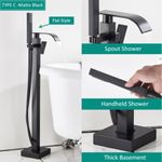 Casa si Gradina - Sanitare - Lavoar baie si accesorii - Baterii sanitare - Baterie cada Free standing, Blackswan, Tip Cascada M52, model negru mat, dimensiune 100 cm - Infinity.ro