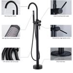 Casa si Gradina - Sanitare - Lavoar baie si accesorii - Baterii sanitare - Baterie cada Free standing, Blackswan, Tip M50, model negru mat, dimensiune 117 cm - Infinity.ro