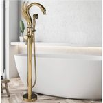 Casa si Gradina - Sanitare - Lavoar baie si accesorii - Baterii sanitare - Baterie cada Free standing, Blackswan, Tip M27, model auriu, dimensiune 110 cm - Infinity.ro