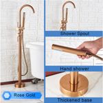Casa si Gradina - Sanitare - Lavoar baie si accesorii - Baterii sanitare - Baterie cada Free standing, Blackswan, Tip M51.2, model rose gold, dimensiune 118 cm - Infinity.ro