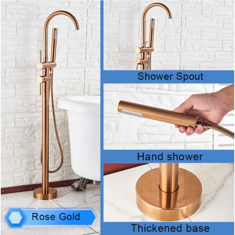 Casa si Gradina - Sanitare - Lavoar baie si accesorii - Baterii sanitare - Baterie cada Free standing, Blackswan, Tip M51.2, model rose gold, dimensiune 118 cm - Infinity.ro
