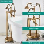 Casa si Gradina - Sanitare - Lavoar baie si accesorii - Baterii sanitare - Baterie cada Free standing, Blackswan, Tip M40.2 ceramica alba, model bronz antichizat, dimensiune 100 cm - Infinity.ro