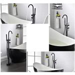 Casa si Gradina - Sanitare - Lavoar baie si accesorii - Baterii sanitare - Baterie cada Free standing, Blackswan, Tip M50, model negru mat, dimensiune 117 cm - Infinity.ro