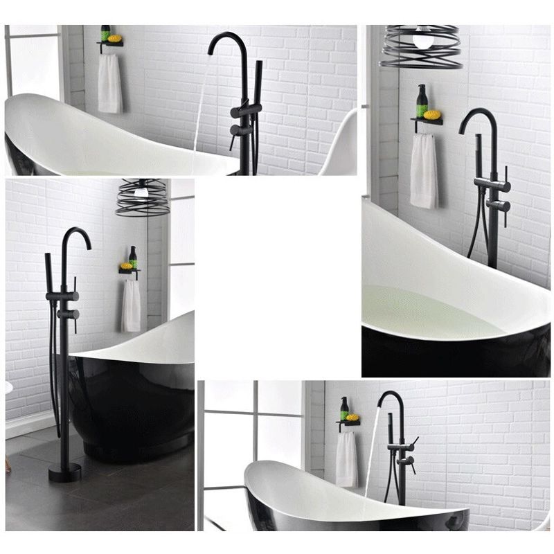 Casa si Gradina - Sanitare - Lavoar baie si accesorii - Baterii sanitare - Baterie cada Free standing, Blackswan, Tip M50, model negru mat, dimensiune 117 cm - Infinity.ro