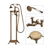 Casa si Gradina - Sanitare - Lavoar baie si accesorii - Baterii sanitare - Baterie cada Free standing, Blackswan, Tip M40.1 ceramica, model bronz antichizat, dimensiune 100 cm - Infinity.ro