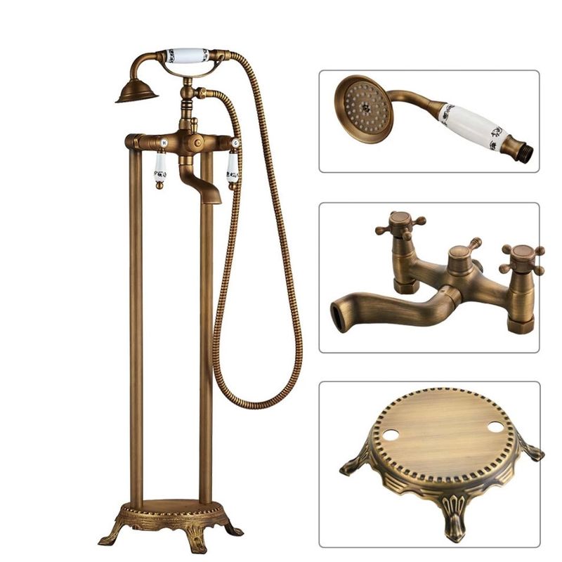 Casa si Gradina - Sanitare - Lavoar baie si accesorii - Baterii sanitare - Baterie cada Free standing, Blackswan, Tip M40.1 ceramica, model bronz antichizat, dimensiune 100 cm - Infinity.ro