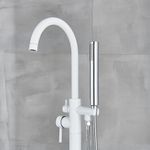 Casa si Gradina - Sanitare - Lavoar baie si accesorii - Baterii sanitare - Baterie cada Free standing, Blackswan, Tip M12, model alb, dimensiune 112 cm - Infinity.ro