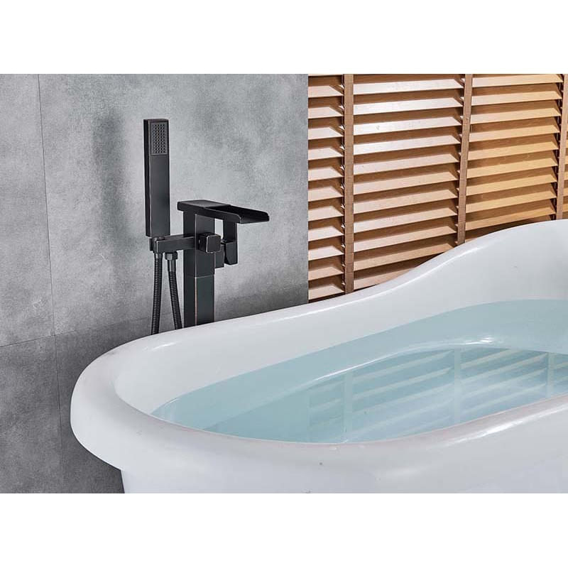 Casa si Gradina - Sanitare - Lavoar baie si accesorii - Baterii sanitare - Baterie cada Free standing, Blackswan, Tip Cascada M35, model negru antichizat, dimensiune 98 cm - Infinity.ro