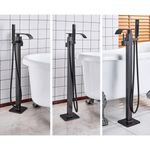 Casa si Gradina - Sanitare - Lavoar baie si accesorii - Baterii sanitare - Baterie cada Free standing, Blackswan, Tip M17, model negru antichizat, dimensiune 100 cm - Infinity.ro