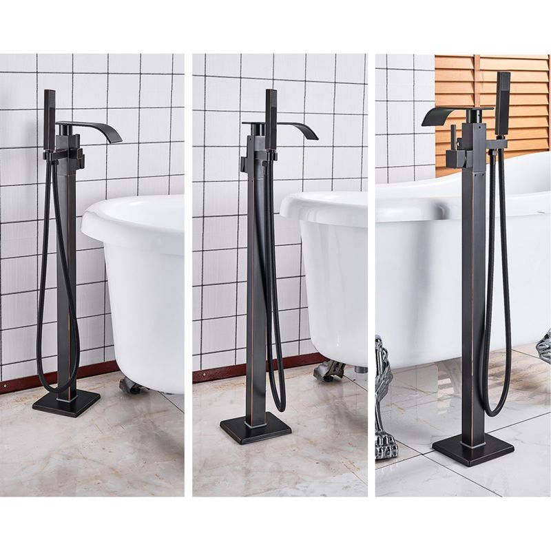 Casa si Gradina - Sanitare - Lavoar baie si accesorii - Baterii sanitare - Baterie cada Free standing, Blackswan, Tip M17, model negru antichizat, dimensiune 100 cm - Infinity.ro