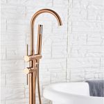 Casa si Gradina - Sanitare - Lavoar baie si accesorii - Baterii sanitare - Baterie cada Free standing, Blackswan, Tip M51.2, model rose gold, dimensiune 118 cm - Infinity.ro