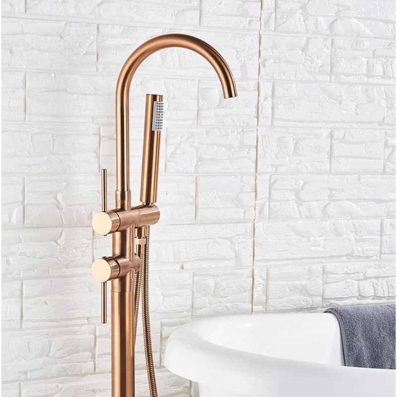 Casa si Gradina - Sanitare - Lavoar baie si accesorii - Baterii sanitare - Baterie cada Free standing, Blackswan, Tip M51.2, model rose gold, dimensiune 118 cm - Infinity.ro