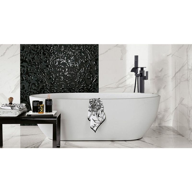 Casa si Gradina - Sanitare - Lavoar baie si accesorii - Baterii sanitare - Baterie cada Free standing, Blackswan, Tip Cascada M53, model negru mat, dimensiune 104 cm - Infinity.ro