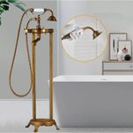Casa si Gradina - Sanitare - Lavoar baie si accesorii - Baterii sanitare - Baterie cada Free standing, Blackswan, Tip M40.2 ceramica alba, model bronz antichizat, dimensiune 100 cm - Infinity.ro