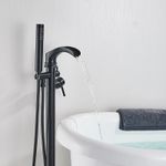 Casa si Gradina - Sanitare - Lavoar baie si accesorii - Baterii sanitare - Baterie cada Free standing, Blackswan, Tip Cascada M55, model negru mat, dimensiune 96 cm - Infinity.ro