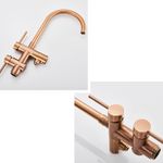 Casa si Gradina - Sanitare - Lavoar baie si accesorii - Baterii sanitare - Baterie cada Free standing, Blackswan, Tip M51.2, model rose gold, dimensiune 118 cm - Infinity.ro