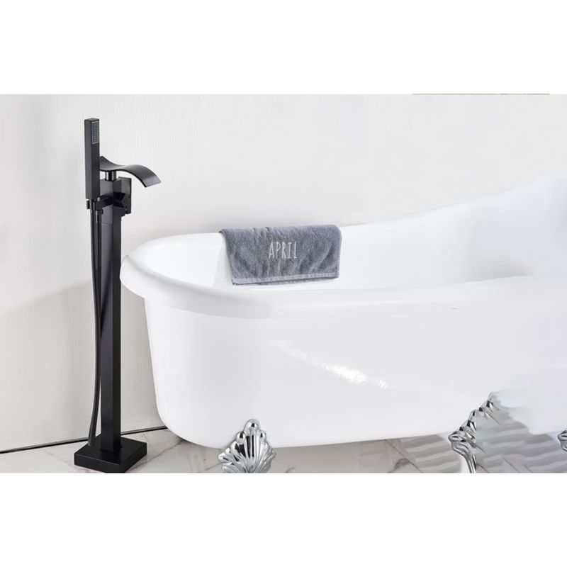 Casa si Gradina - Sanitare - Lavoar baie si accesorii - Baterii sanitare - Baterie cada Free standing, Blackswan, Tip Cascada M53, model negru mat, dimensiune 104 cm - Infinity.ro
