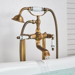 Casa si Gradina - Sanitare - Lavoar baie si accesorii - Baterii sanitare - Baterie cada Free standing, Blackswan, Tip M40.1 ceramica, model bronz antichizat, dimensiune 100 cm - Infinity.ro