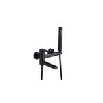 Casa si Gradina - Sanitare - Lavoar baie si accesorii - Baterii sanitare - Baterie cada, Blackswan, Tip M90, model negru mat, cu pipa mobila, dimensiune 19.5 cm - Infinity.ro