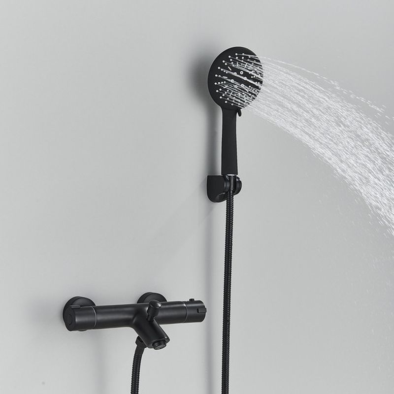 Casa si Gradina - Sanitare - Lavoar baie si accesorii - Baterii sanitare - Baterie cada, Blackswan, Tip M87, model negru mat cu termostat si dus cu 3 functii, dimensiune 26.7 cm - Infinity.ro