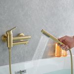 Casa si Gradina - Sanitare - Lavoar baie si accesorii - Baterii sanitare - Baterie cada, Blackswan, Tip M96, model auriu mat, cu pipa mobila, dimensiune 19.5 cm - Infinity.ro
