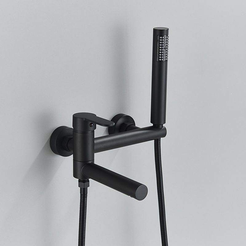 Casa si Gradina - Sanitare - Lavoar baie si accesorii - Baterii sanitare - Baterie cada, Blackswan, Tip M90, model negru mat, cu pipa mobila, dimensiune 19.5 cm - Infinity.ro