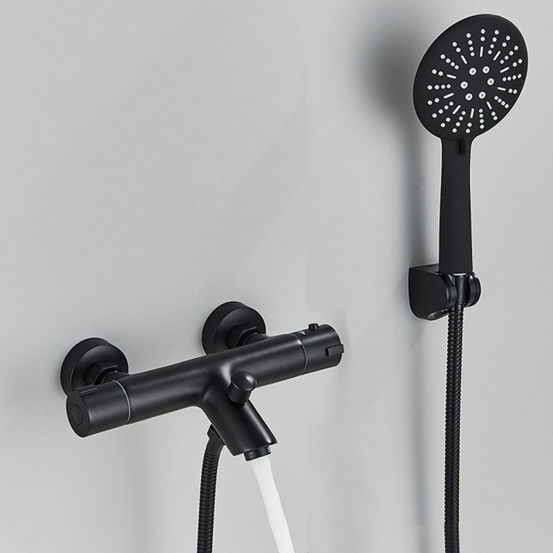 Casa si Gradina - Sanitare - Lavoar baie si accesorii - Baterii sanitare - Baterie cada, Blackswan, Tip M87, model negru mat cu termostat si dus cu 3 functii, dimensiune 26.7 cm - Infinity.ro